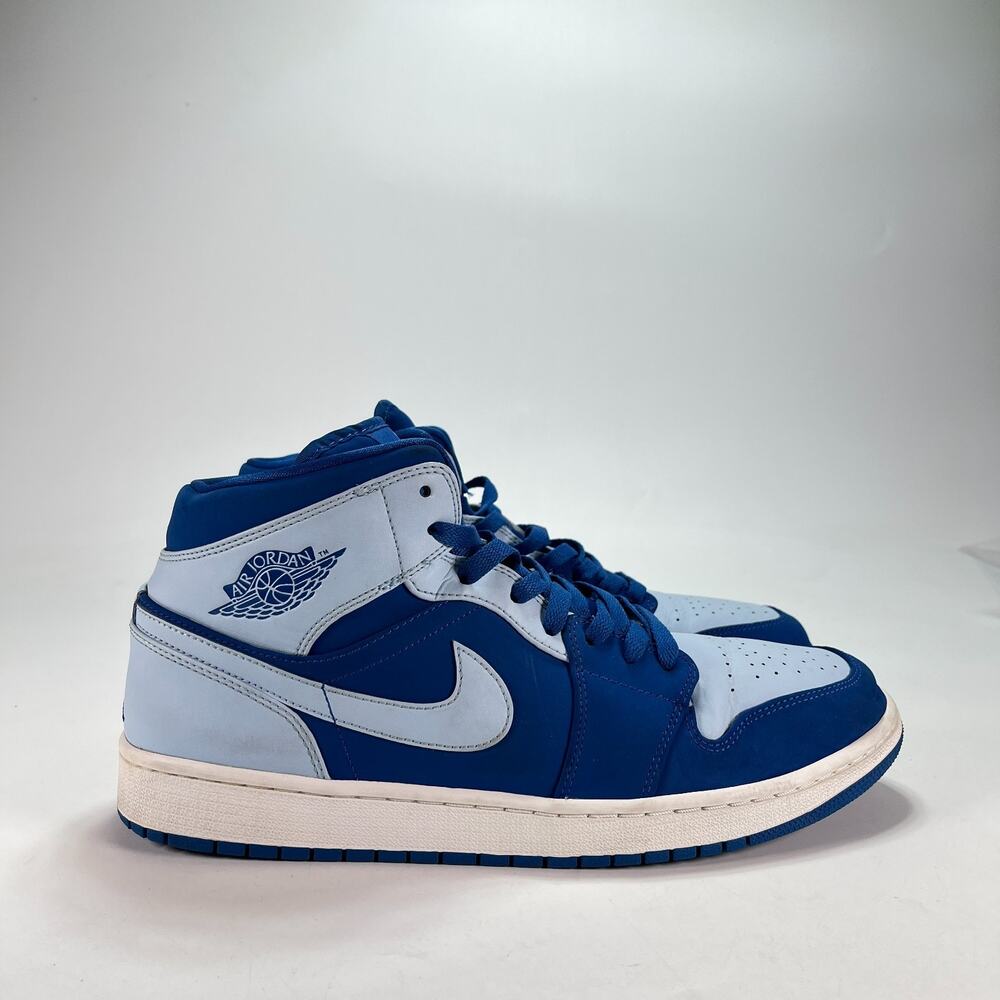 Air Jordan 1 Mid Armory Navy Casual Lifestyle Sneakers 554724-400 Men's Size 12